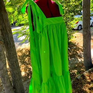 Green 100% cotton relaxed fit dress